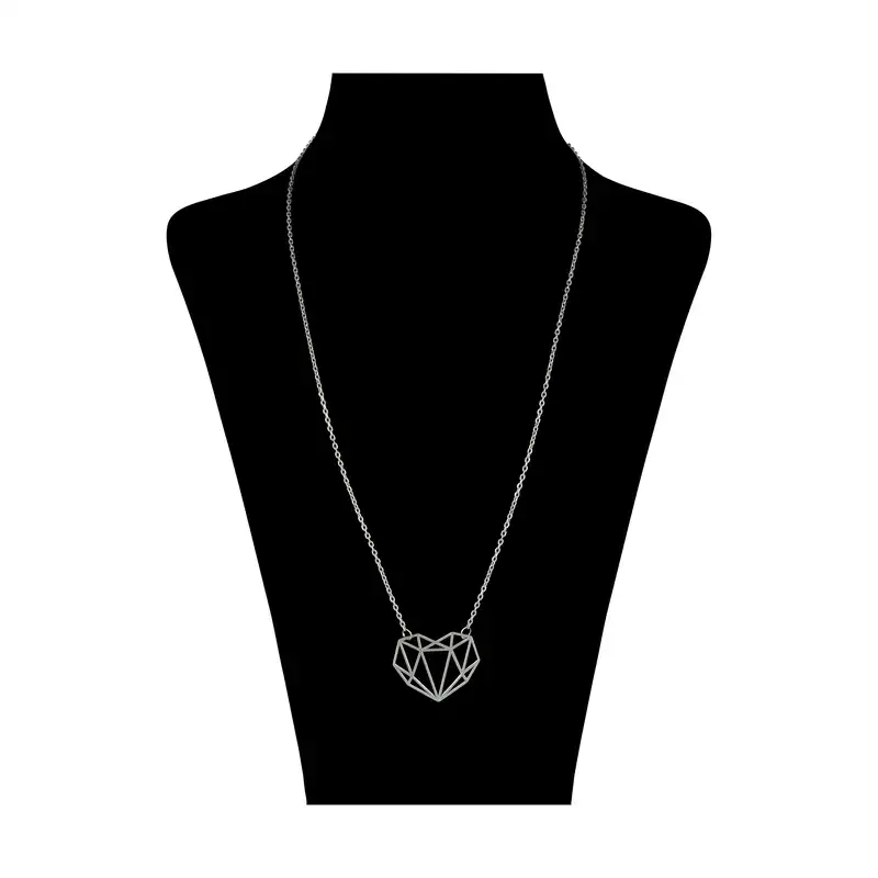 گردنبند نقره زنانه طرح قلب کد DG004