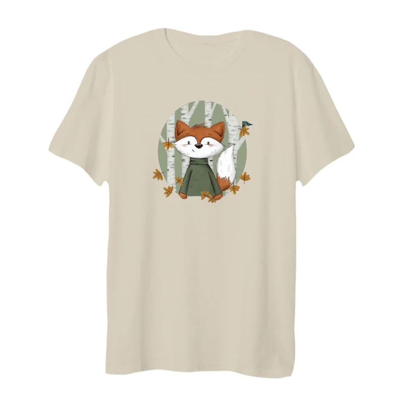 تی شرت آستین کوتاه زنانه مدل روباه کد ۲