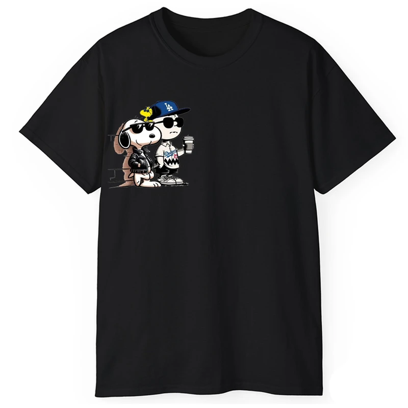 تی‌شرت آستین کوتاه مردانه پاد آفرین مدل اسنوپی و دوستش 3