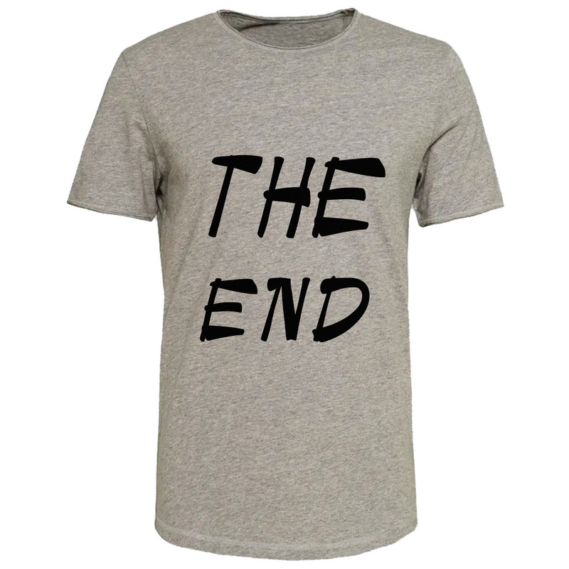 تیشرت آستین کوتاه مردانه مدل THE END کد B188 رنگ طوسی