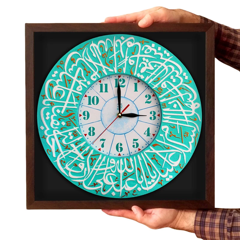 عکس شماره 5 : ساعت دیواری لوح هنر طرح زیارت امام حسین علیه السلام کد 202