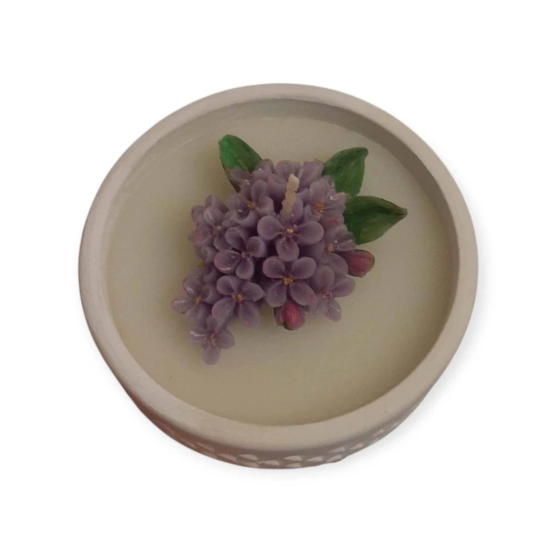 شمع دست‌ساز بدون‌بو مدل شکوفه یاس ۲ عددی زمان اتمام 2 ساعت