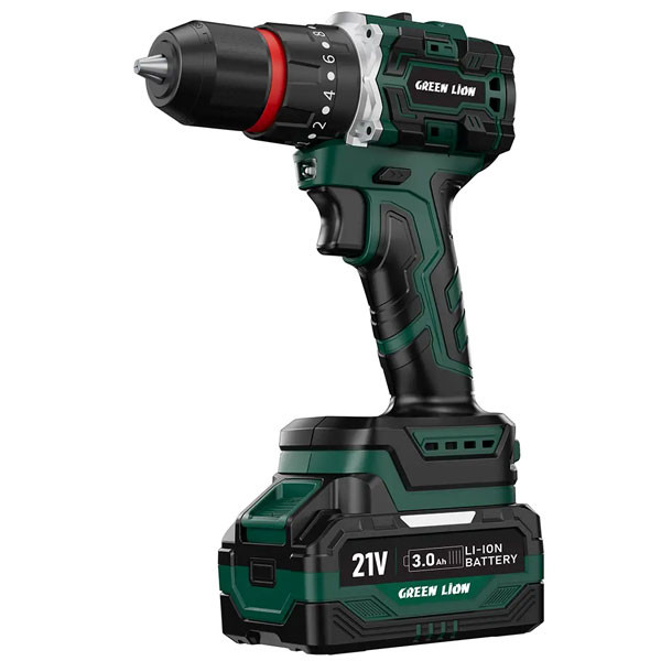 دریل چکشی شارژی ۱۰ میلی‌متری ۲۱ ولت گرین لاین مدل GD-12