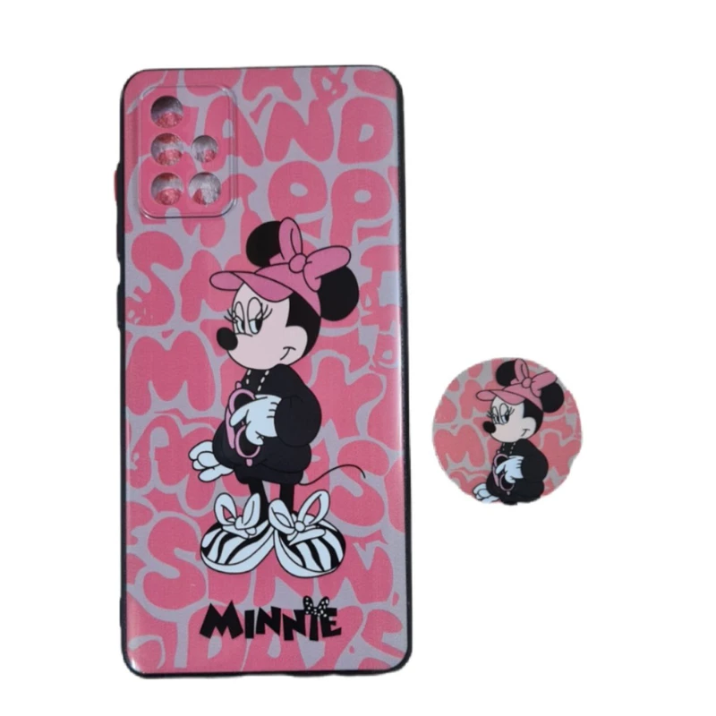 کاور طرح مینی موس کد 740 مناسب برای گوشی موبایل سامسونگ Galaxy A71 به همراه پاپ سوکت
