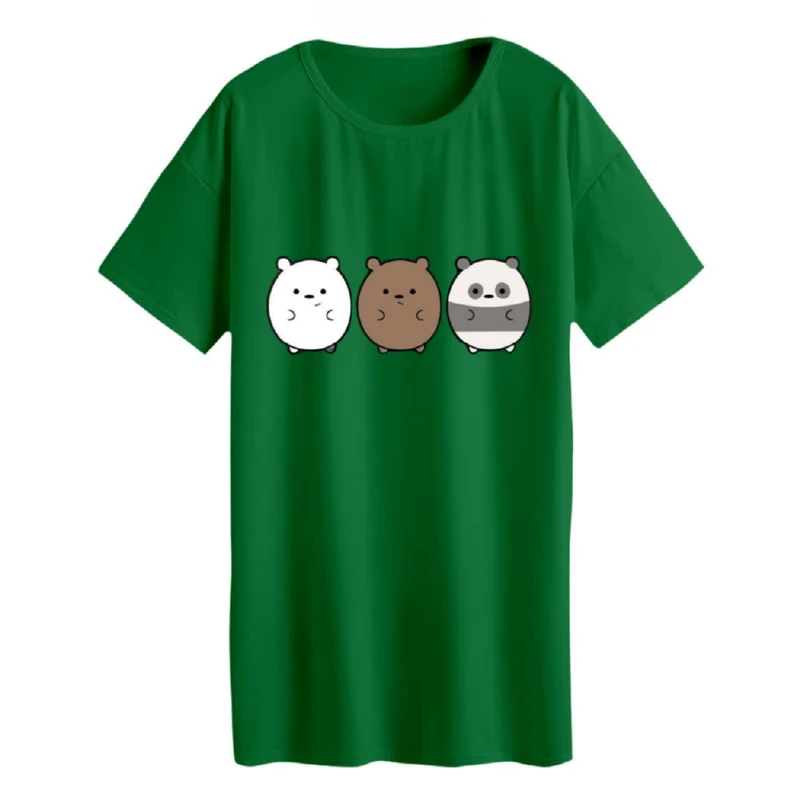 تی شرت لانگ زنانه مدل  خرس های کله پوک