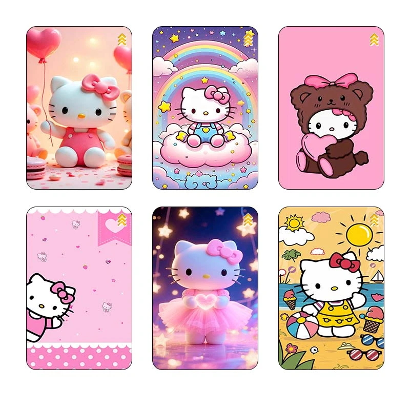 استيکر کارت کارنيکا طرح هلو کیتی hello kitty کد 98684 مجموعه 6 عددی