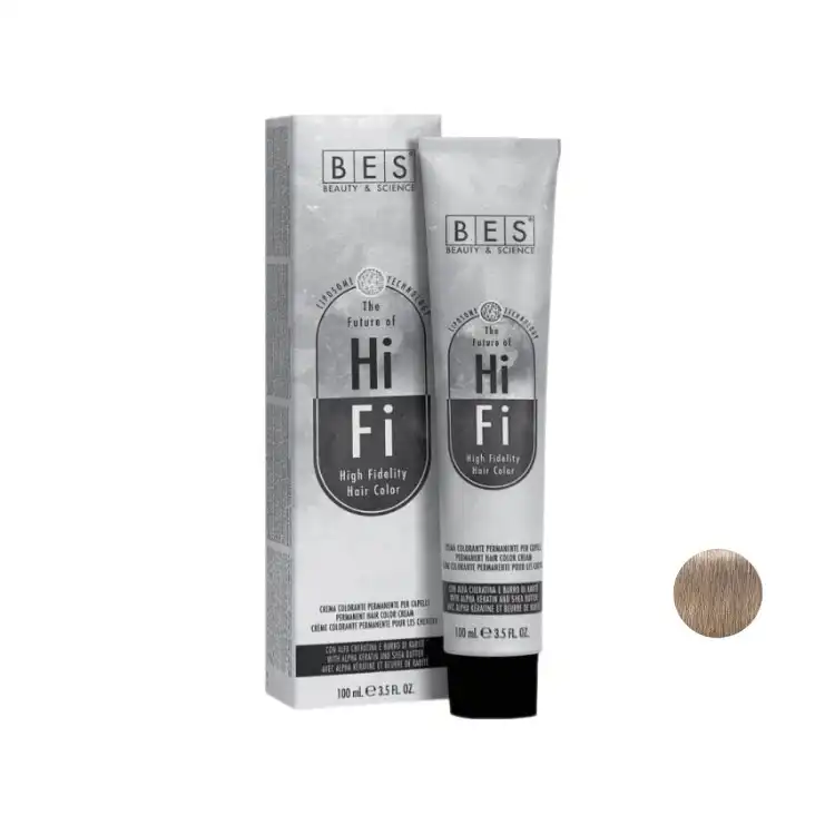 رنگ مو بس مدل hifi شماره 9.1 حجم 100 میلی لیتر رنگ بلوند دودی خیلی روشن