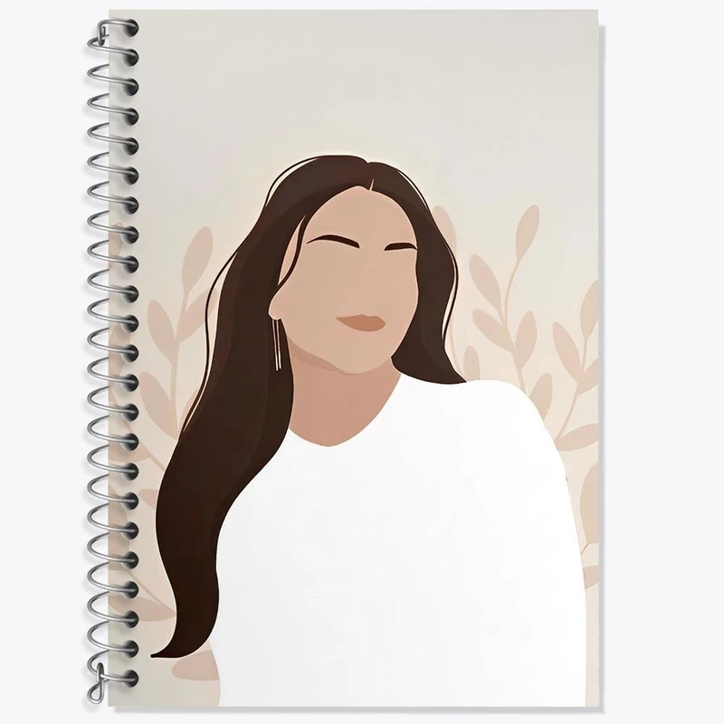 دفتر زبان 50 برگ خندالو مدل دو خط طرح مینیمال دخترانه کد 28701