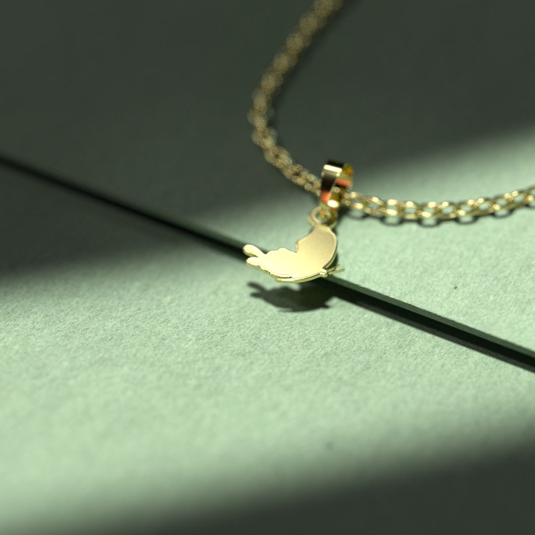 گردنبند طلا 18 عیار زنانه مدوپد مدل پروانه کد GG2-1-1145 - - 4