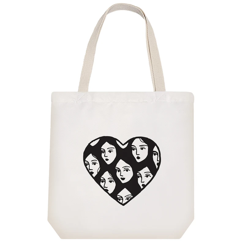 ساک خرید پارچه ای خندالو طرح قلب مدل توت بگ کد 7034