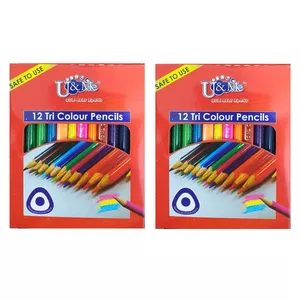 مداد رنگی 12 رنگ یو اند می مدل کوتاه بسته 2 عددی