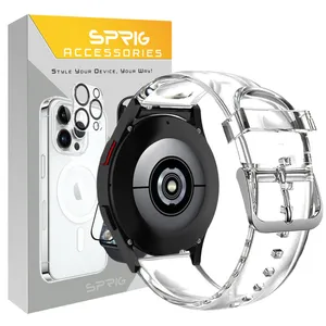 Sprig Clear Silicone Band suitable for Samsung Galaxy Watch 4 40mm /44mm /Classic 42mm /Classic 46mm / Watch 5 40mm / 44mm / 45mm / Watch 6 40mm / 44mm / Classic 43mm / Classic 47mm