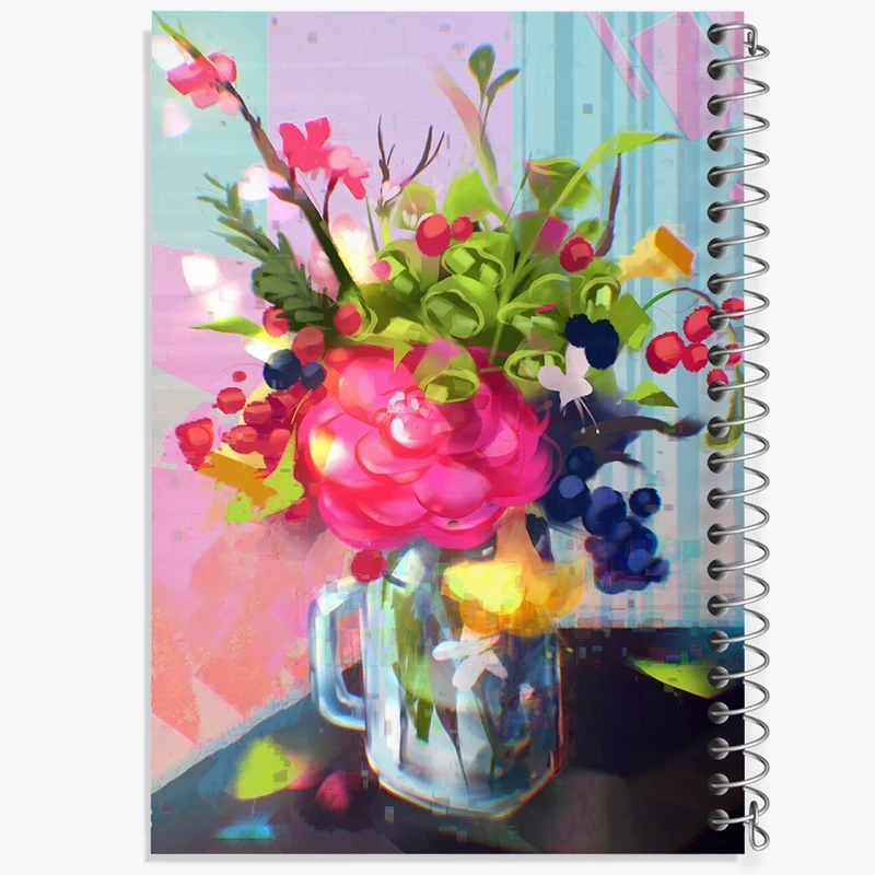 دفتر نقاشی 50 برگ خندالو طرح گلدان گل کد F360