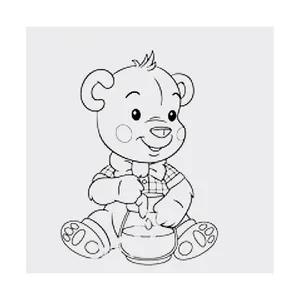 بوم رنگ آمیزی کد NIL_88 مدل خرس کوچولو سایز 30x30 سانتی متر