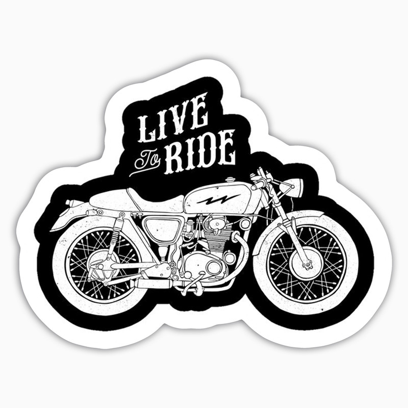 استیکر لپ تاپ بووم طرح موتور مدل Live Ride کد KT87