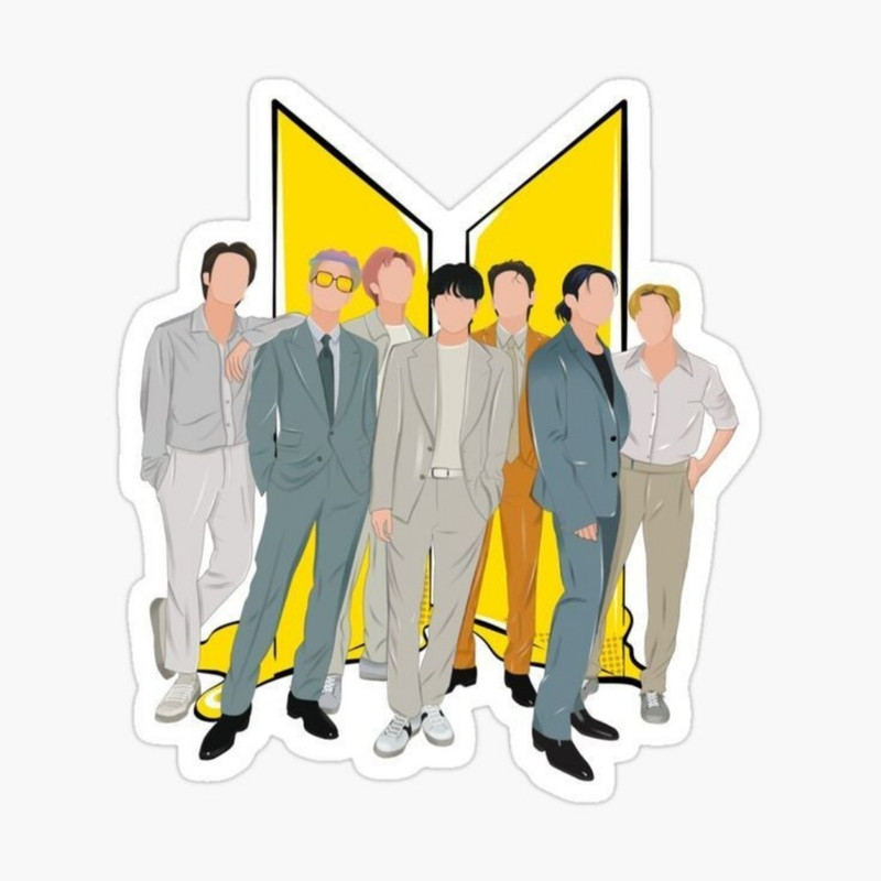 استیکر لپ تاپ طرح BTS army land کد 55