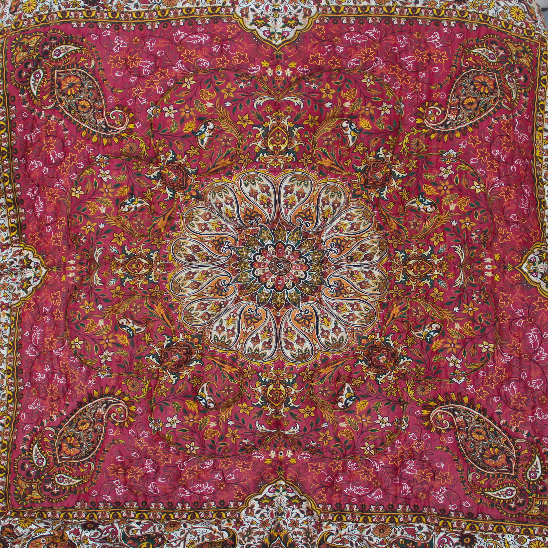 لحاف کرسی ترمه مدل خاتون کد 131 سایز 350x350 سانتی متر
