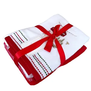 حوله دستی مادام کوکو مدل Arlette XMAS سایز 50x70 سانتی متر مجموعه دو عددی