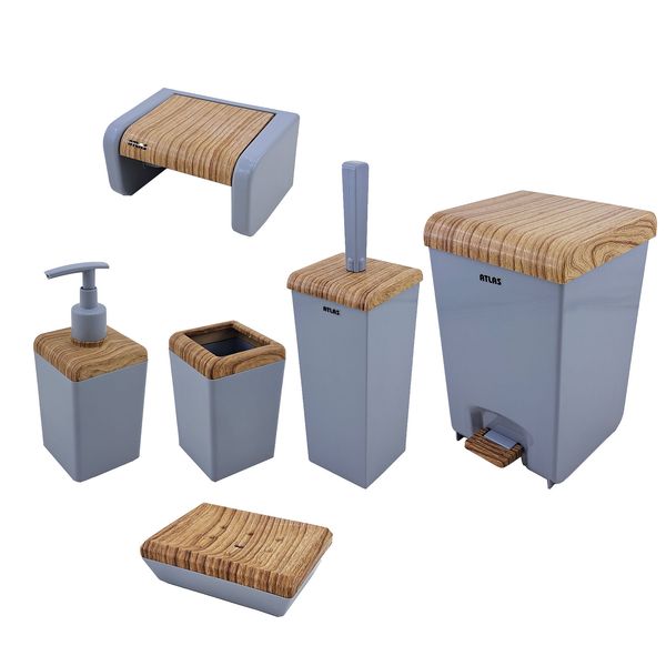 ست سرویس بهداشتی 6 تکه اطلس مدل زاگرس