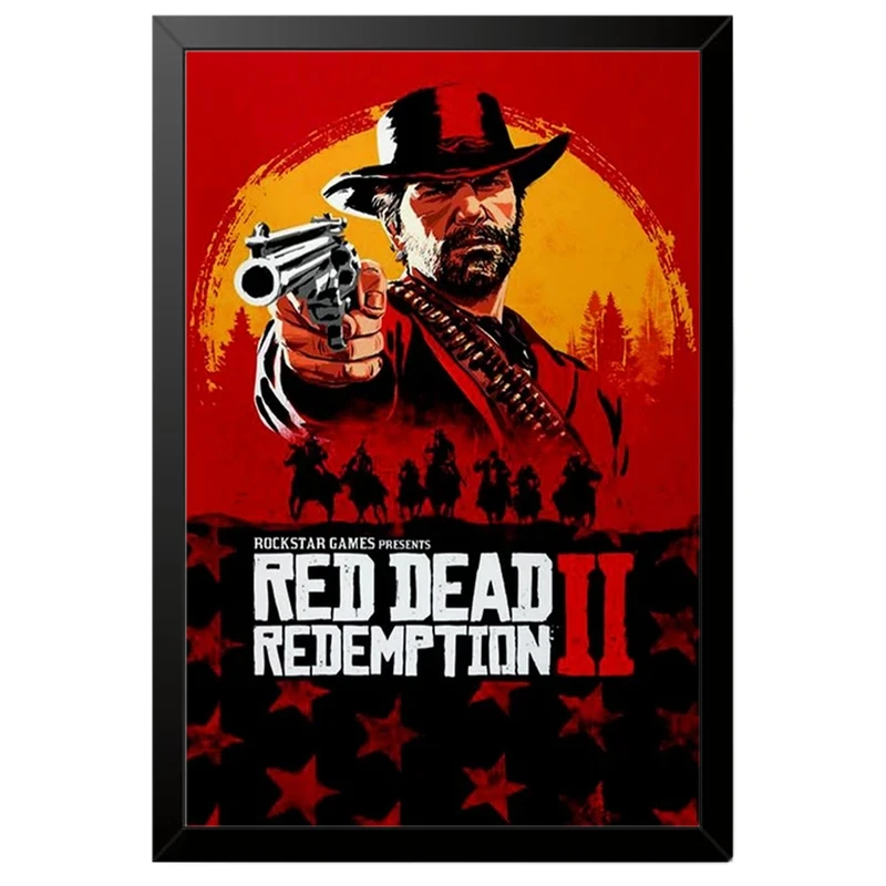 تابلو بکلیت طرح گیمینگ ردد red dead redemption 2 مدل B-po2072 فریم مشکی
