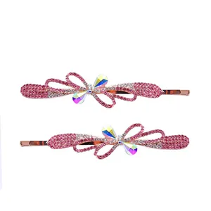 گیره مو زنانه مدل انبری مجلسی پاپیون بسته 2 عددی