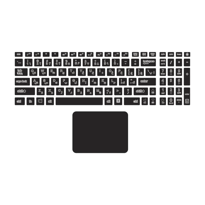 برچسب حروف فارسی کیبورد توییجین و موییجین مدل AS-01 مناسب برای لپ تاپ VivoBook X540YA