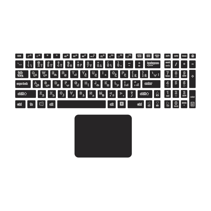برچسب حروف فارسی کیبورد توییجین و موییجین مدل AS-01 مناسب برای لپ تاپ VivoBook X540YA