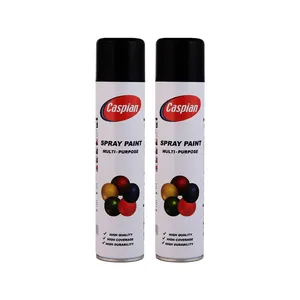 اسپری رنگ مشکی براق کاسپین مدل cas2 حجم 300 میلی لیتر مجموعه 2 عددی