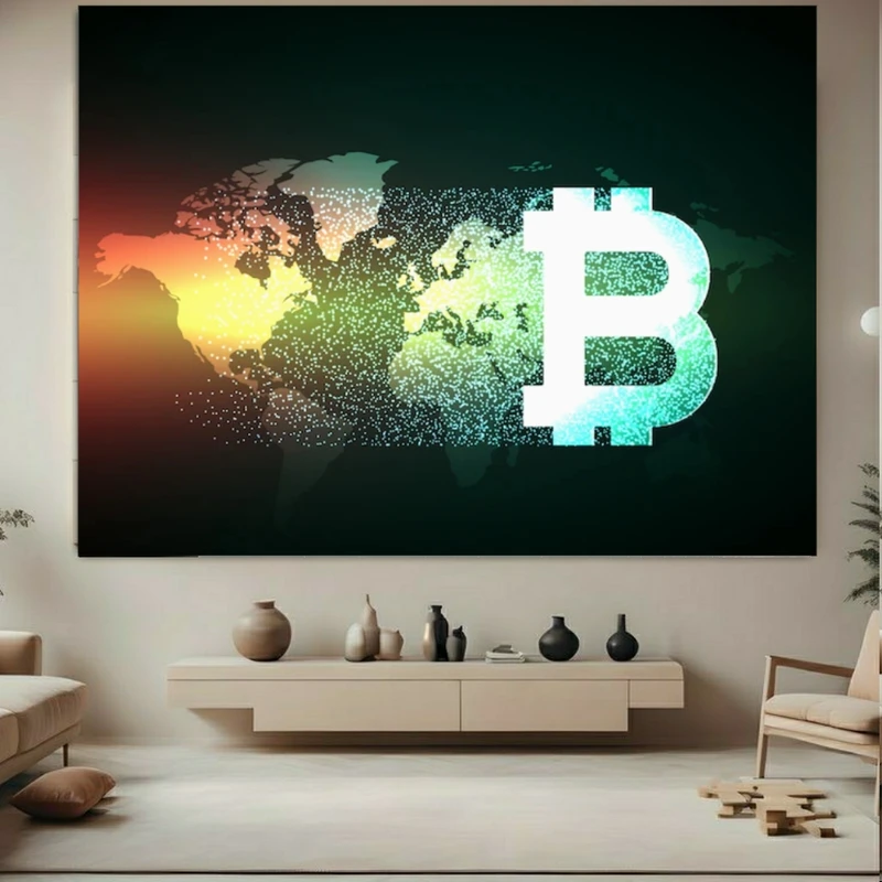 تابلو بوم طرح بیت کوین مدل جهانی کد FP105090