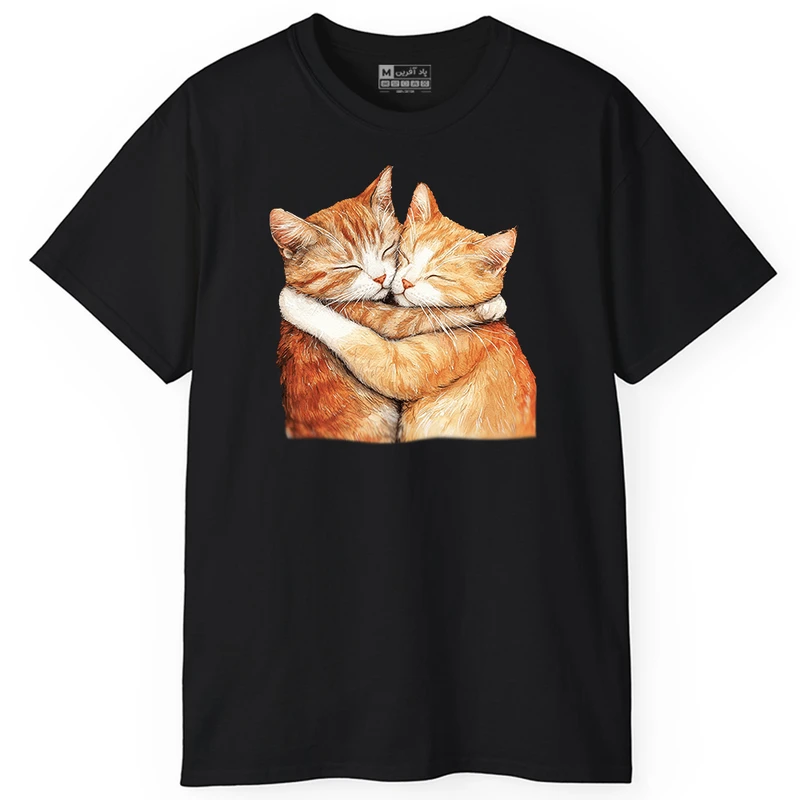 تی‌شرت آستین کوتاه مردانه پاد آفرین مدل گربه کد PT699