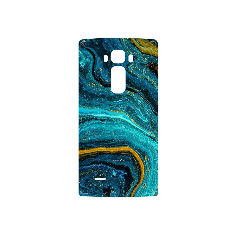 برچسب پوششی ماهوت مدل Turquoise marblewith golden streaks مناسب برای گوشی موبایل ال جی G Flex 2