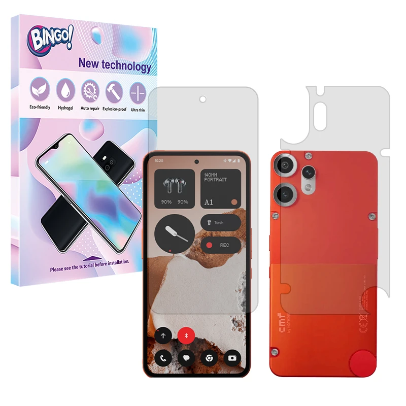 محافظ صفحه نمایش مات بینگو مدل Tough مناسب برای گوشی موبایل ناتینگ CMF Phone 2 Pro به همراه محافظ پشت گوشی 