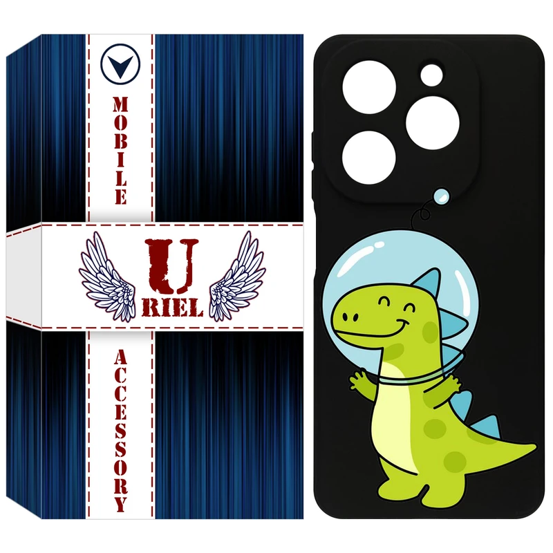 کاور یوریل مدل KSH کد 62 طرح دایناسور فضانورد مناسب برای گوشی موبایل تکنو Spark 20 / Spark Go 2024