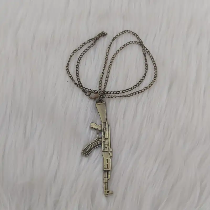 گردنبند مدل زنجیری طرح کلاشینکف کد gu112
