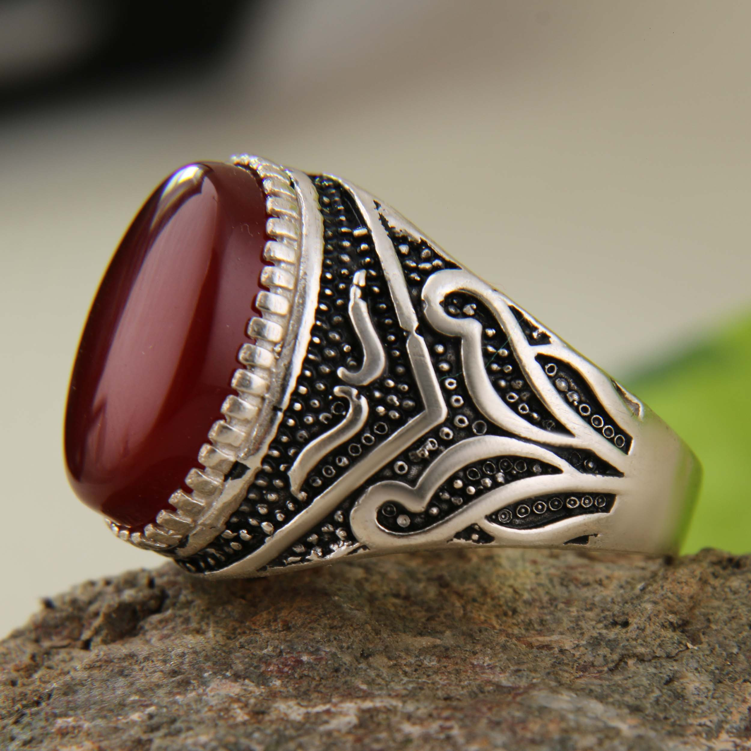 انگشتر نقره مردانه بازرگانی میلادی مدل سنگ عقیق رکاب سیاه قلم سیلندری کد AM_3065 انگشتر نقره مردانه بازرگانی میلادی مدل سنگ عقیق رکاب سیاه قلم سیلندری کد AM_3065