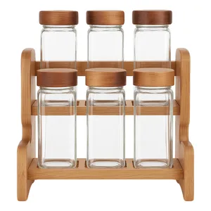 ست جا ادویه 6 پارچه ال وی طرح کلاسیک کد 6353460687 به همراه استند 