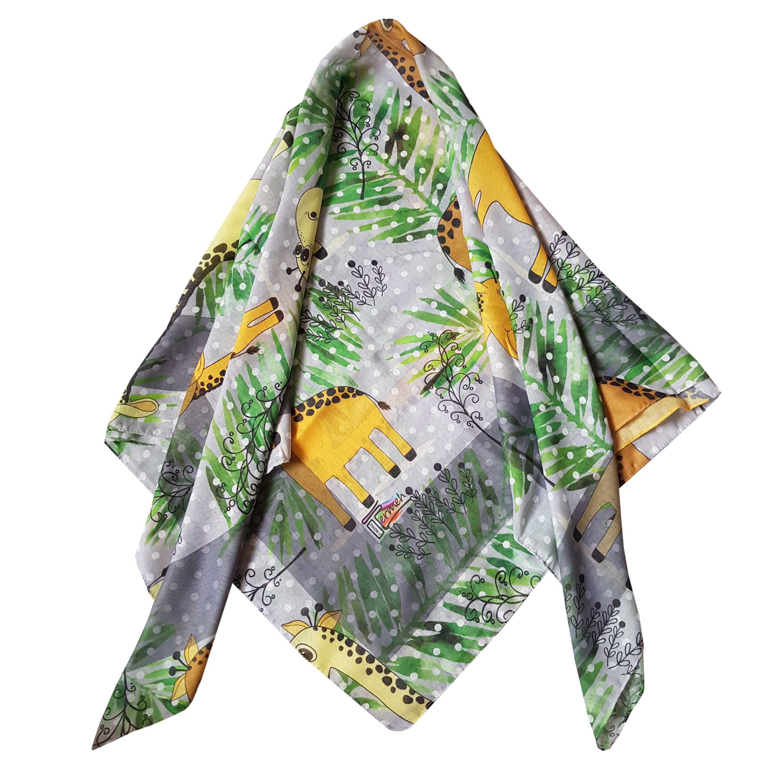 روسری دخترانه ترمه مدل زرافه کد san53-29