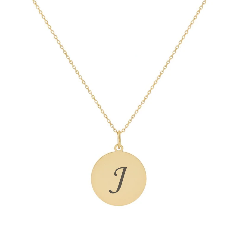 گردنبند طلا 18 عیار زنانه با زنجیر حلقه‌ای (فلامینگو) لیردا مدل حرف J 121288
