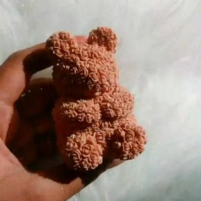 قالب شمع مدل سیلیکونی طرح خرس تدی گلدار