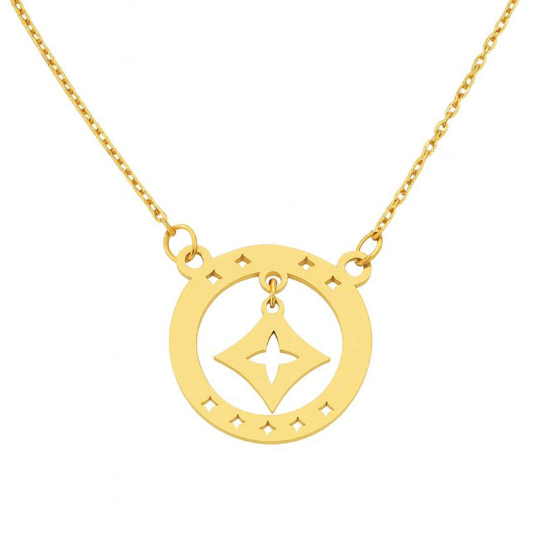 گردنبند طلا 18 عیار زنانه با زنجیر حلقهای (فلامینگو) گالری صادقی مدل لویی ویتون