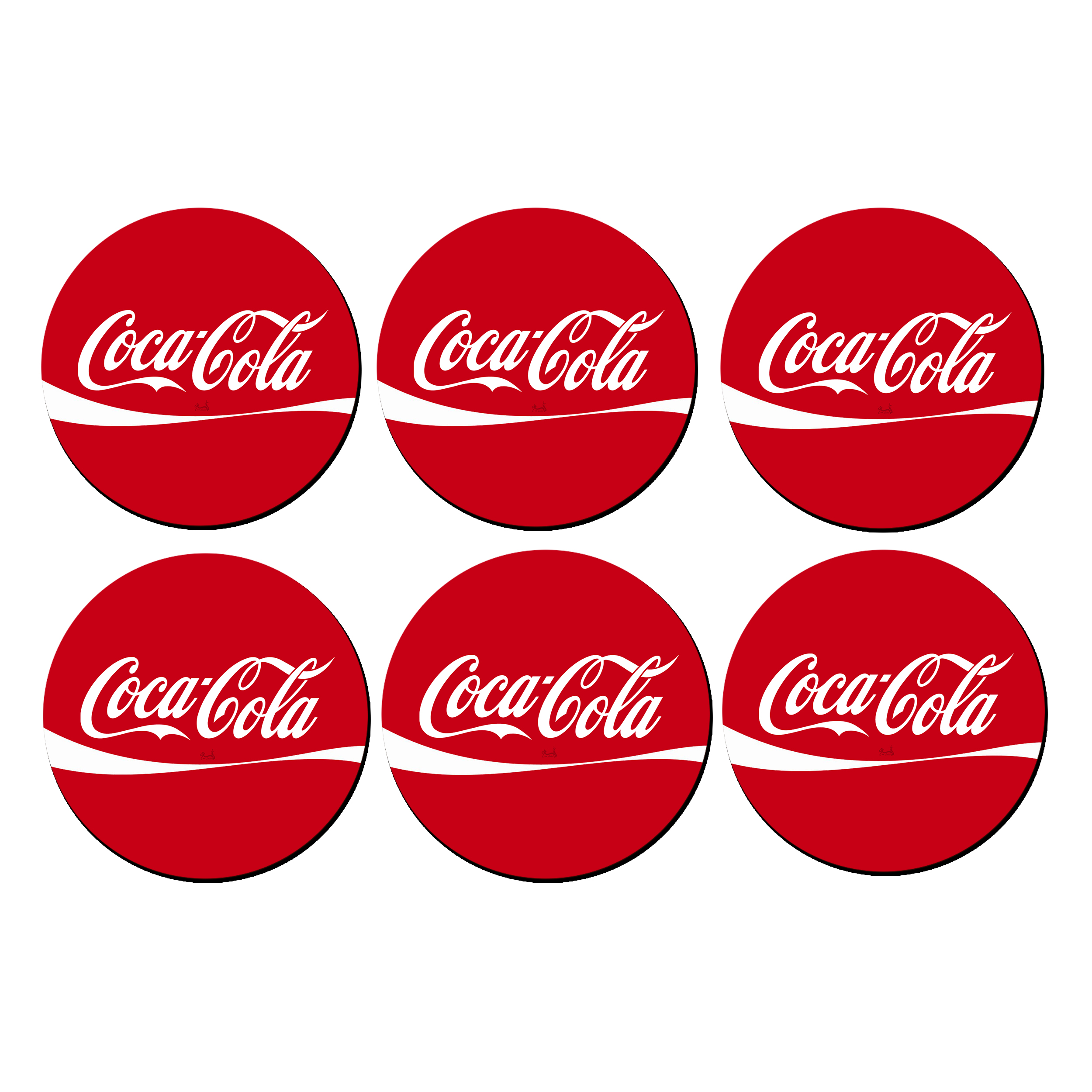 زیر لیوانی لوکسینو مدل کوکاکولا مجموعه 6 عددی