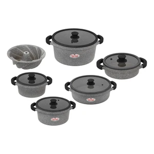 سرویس قابلمه و تابه گرانیت 11 پارچه زرساب مدل مونارک پلاس کد mp8500