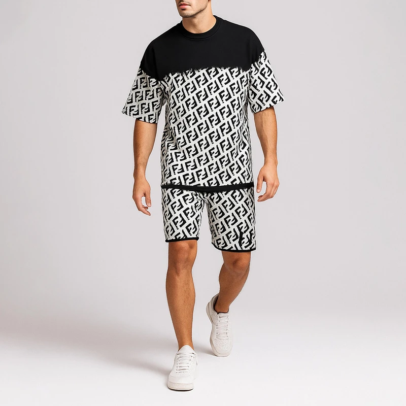 ست تی شرت آستین کوتاه و شلوارک راحتی مردانه وایلد وست مدل J3