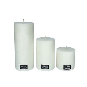 شمع آلفا طرح استوانه ای مدل 6cm مجموعه 3 عددی