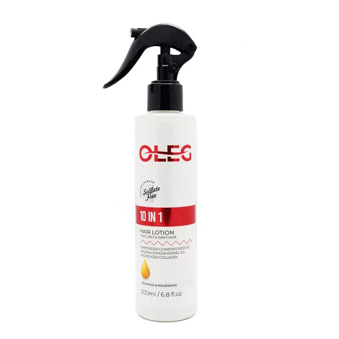 لوسیون محافظت مو اولگ مدل CURLY 10 IN 1 مناسب برای موهای فر و مجعد حجم 200 میلی لیتر