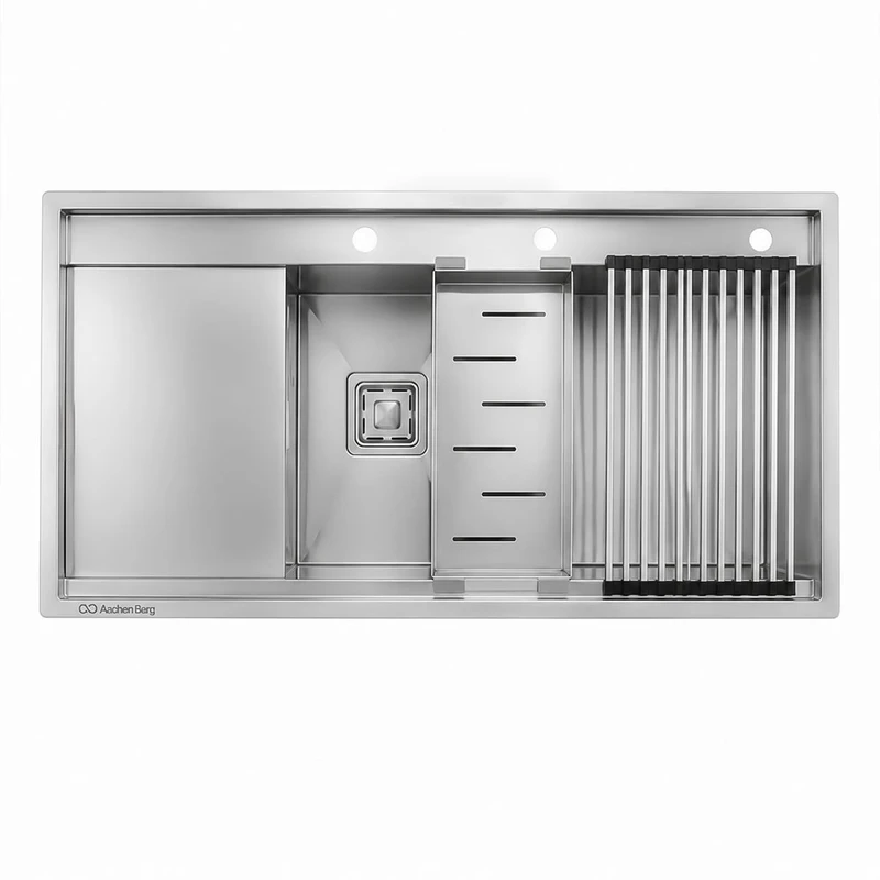 سینک ظرفشویی استیل توکار یک لگنه آخنبرگ مدل HS-1041PLUS-R لگن راست