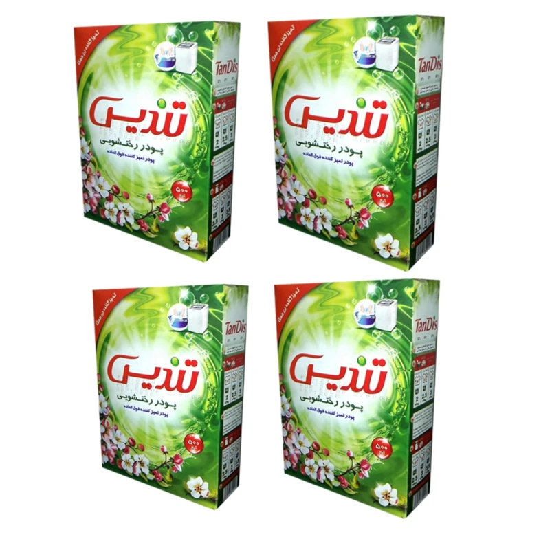 پودر رختشویی دستی تندیس مدل 04 وزن 500 گرم بسته 4 عددی