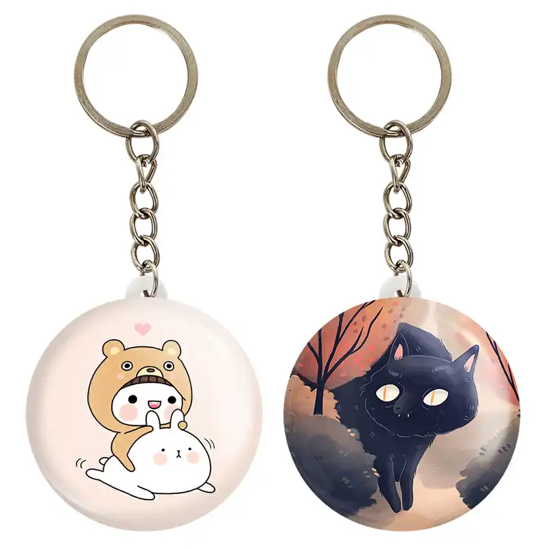 جاکلیدی خندالو مدل گربه و خرس حیوانات بامزه کد 2107421070 مجموعه 2 عددی