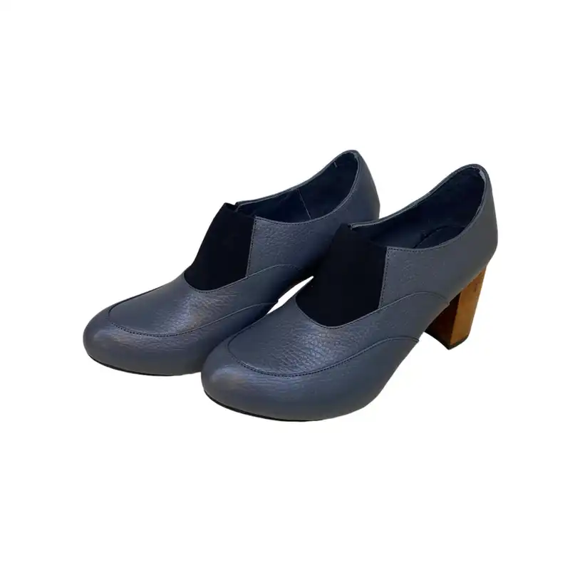 کفش زنانه مدل چرم طبیعی رنگ طوسی