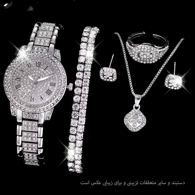 ساعت مچی عقربه ای زنانه مدل فول نگین یونانی کد N1